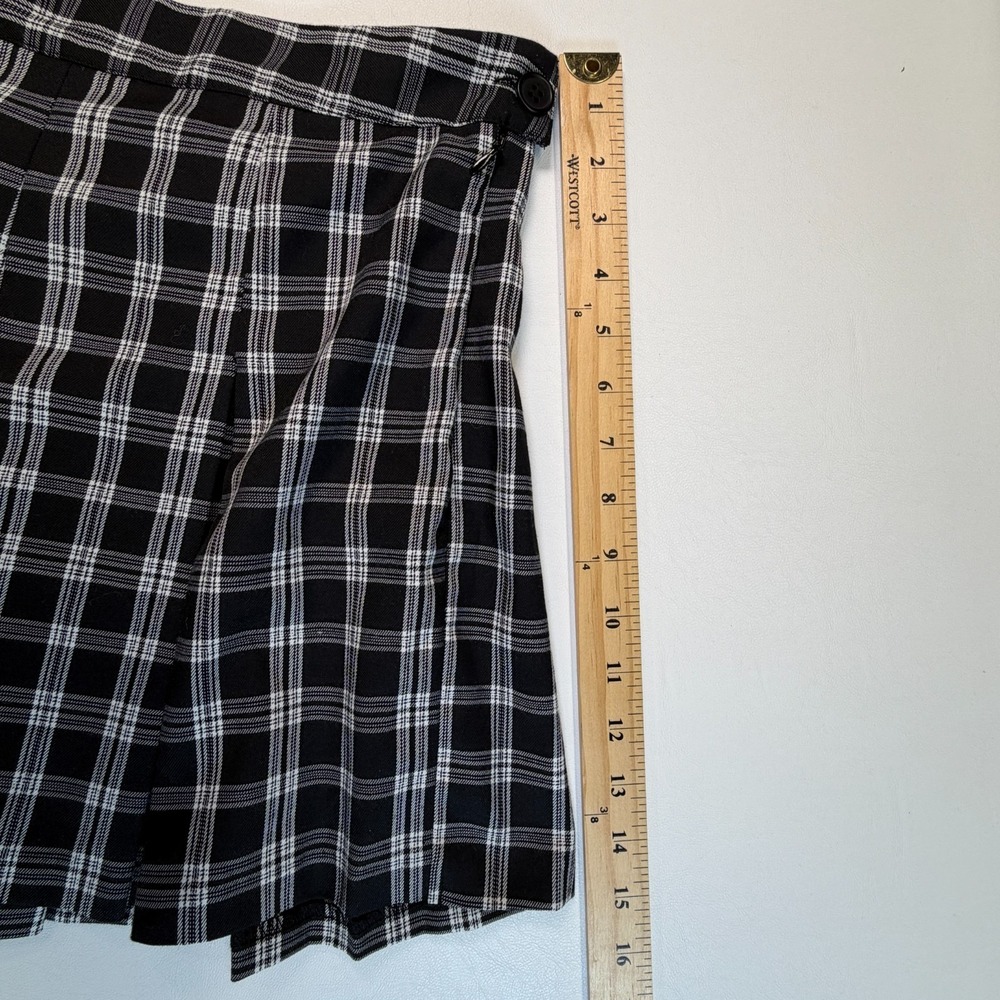 NWT Divided by H&M Black White Plaid Pleated Mini Skirt Size 14 Y2K Grunge - Picture 10 of 11